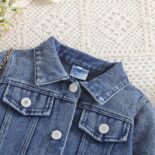 Girls denim jacket new 0-3 years old clothes spring and autumn clothes children's autumn letter tops - Image 3
