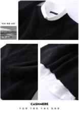 Autumn and winter new men's cashmere sweater thickened pullover solid color sweater business casual loose wool knit base layer - Image 9