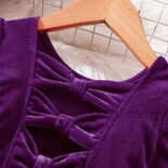 Children's Clothing New Girls Autumn and Winter Velvet Bow Princess Dress - Image 10