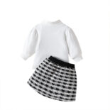 New Elegant Girl Style Skirt Long Sleeve Top Two Piece Set for Women's Treasure Autumn Collection - Image 5