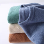 Autumn and winter new men's cashmere sweater thickened pullover solid color sweater business casual loose wool knit base layer - Image 2