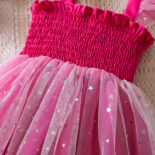 Summer New Girls Star Sequin Dress Mesh Puffy Princess Dress Summer Sleeveless Slip Dress - Image 7