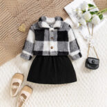 Girl's Jacket Skirt Set Autumn and Winter Style Little Fragrance Baby Skirt Set Baby Wear New - Image 2