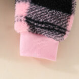 Autumn and winter baby and toddler comfortable fleece plaid pattern stitching long sleeve trousers warm home jumpsuit. - Image 7