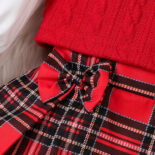 Autumn and winter children's skirt set, baby girl, girl baby dress set, children's skirt three-piece - Image 4