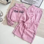 Girls' casual suit, spring and autumn style, new children's fashion sweatshirt, sweatpants, sports two-piece set, - Image 4