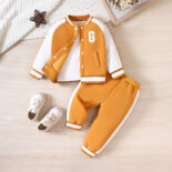 Children's autumn suit, girl's velvet sweatshirt set, cute long-sleeved cartoon children's cotton set, baby two-piece set