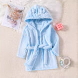 Children's dressing gown, flannel, small children's treasure, baby, boys, thickened girls' coral velvet pajamas, autumn and winter, four seasons bathrobe - Image 2