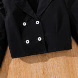 Children's clothes autumn children's clothing new suspender top + long-sleeved jacket + trousers girl suit - Image 6