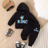 Autumn and winter new jacket sports boys' two-piece set