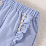 Autumn and winter new girls' solid color suit jacket, long pants two-piece set - Image 4