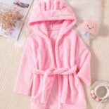 Children's dressing gown, flannel, small children's treasure, baby, boys, thickened girls' coral velvet pajamas, autumn and winter, four seasons bathrobe