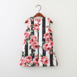 New Children's Skirt Girls Striped Rose Vest Skirt Baby A-Line Skirt Children's Clothing - Image 2