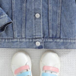 Girls denim jacket new 0-3 years old clothes spring and autumn clothes children's autumn letter tops - Image 7