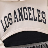 Style girl camisole, hooded long sleeve letter print sweatshirt, denim skirt three-piece set - Image 5