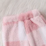 Winter Fleece Thickened Baby Girl New Coral Velvet Sweet Flannel Vest Three-Piece Set - Image 6