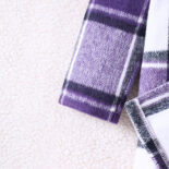 Children's Clothing Medium and Big Children's New Girls Autumn and Winter Plaid Wool Collar Long Jacket - Image 6
