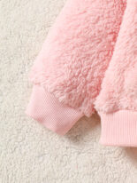 Baby pajamas thickened double-sided velvet new baby warm ribbed pajamas solid color - Image 6