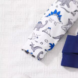 New Men's Treasure Women's Treasure Casual Letter Print with Pocket Dinosaur Print Hooded Top + Trousers - Image 3