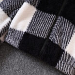 Children's Wear Medium and Big Girls Autumn and Winter Thickened Plush Check Hooded Jacket - Image 4