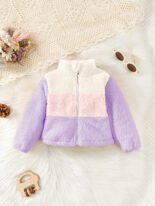 Wool new gradient splicing zipper plush jacket - Image 3