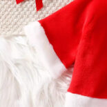 Dress up kids hooded red deer fur coat little kids top - Image 4