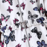 Children's Clothing Medium and Big Children's New Girls Autumn and Winter Butterfly Print Fleece Thickened Jacket - Image 5