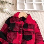 Children's clothing: small children's suspender jumpsuits, fur plaid long-sleeved jackets, trendy girls