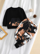 New Children's Cotton Suit Infant Baby Style Printed Autumn Clothes and Autumn Pants Two-piece Set for Boys and Girls - Image 2