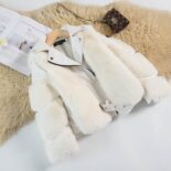 Autumn and winter boys and girls imitation fox fur coat new children's warm sweater trendy motorcycle clothes thickened - Image 3