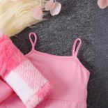 Children's clothing: small children's suspender jumpsuits, fur plaid long-sleeved jackets, trendy girls - Image 7