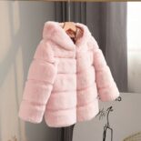 New Hooded Children's Fur Jacket Imitation Otter Rabbit Fur Girl Thickened Children's Clothing Baby Autumn and Winter Fur Coat - Image 9