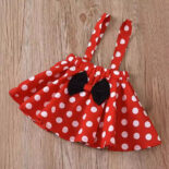 Girl princess dress, cute polka dot mesh skirt, girl dress, short skirt three-piece set - Image 3