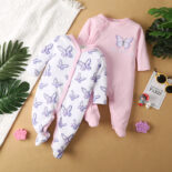 Baby Comfort Spring and Autumn Cotton Long Sleeves with Feet Long Climbing Two-piece Crawling Suit Body Suit