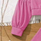 Girls Athleisure Set Autumn New Children's Clothing Style Long Sleeve Jacket Cargo Pants Children's Two-Piece Set - Image 7