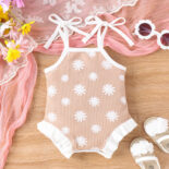 Children's clothing flower tether sling open one-piece toddler crawling clothes baby girl summer new style - Image 4