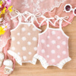 Children's clothing flower tether sling open one-piece toddler crawling clothes baby girl summer new style - Image 3