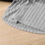 Autumn and winter casual girls long sleeve contrast pullover dresses - Image 2