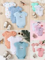 small fresh light color small flower series baby baby three sets spot triangle butt wrap clothes