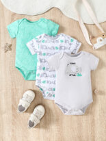 small fresh light color small flower series baby baby three sets spot triangle butt wrap clothes - Image 4
