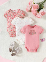 small fresh light color small flower series baby baby three sets spot triangle butt wrap clothes - Image 5