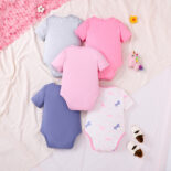 New baby cute print pattern triangle Ha suit one-piece five-piece set - Image 4